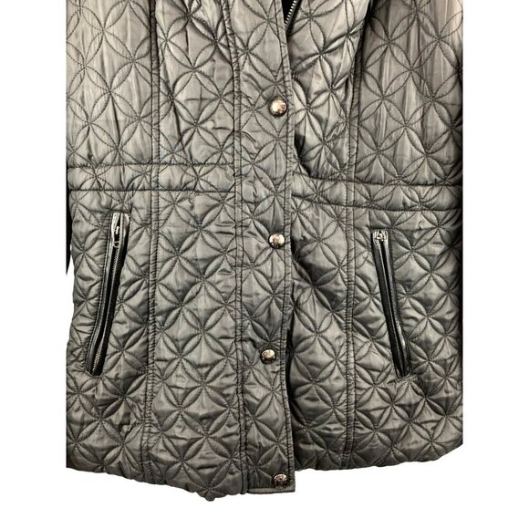 Marc New York Andrew Marc Womens Quilted Fur-Trimmed Jacket S - Removable Hood - Picture 5 of 6
